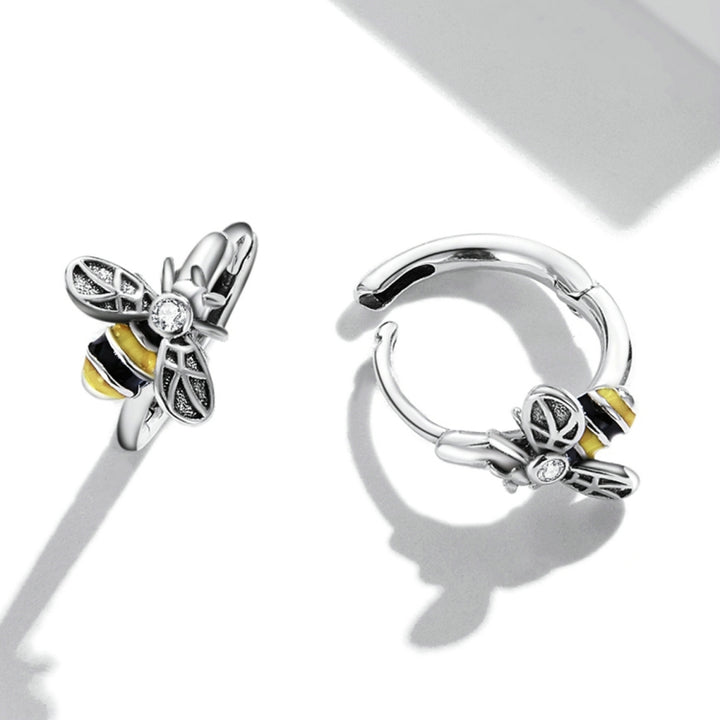 S925 Sterling Silver Mini Bee Women Earrings, Mini Bee