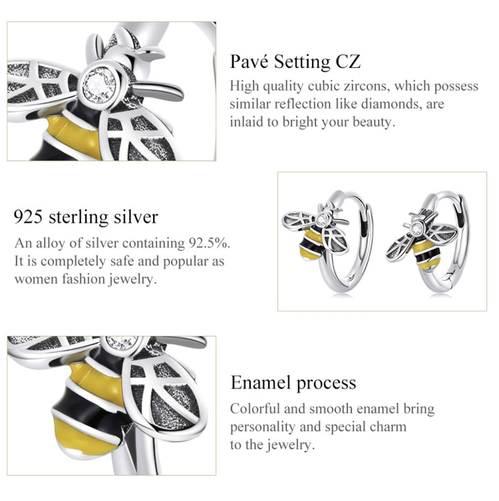 S925 Sterling Silver Mini Bee Women Earrings, Mini Bee