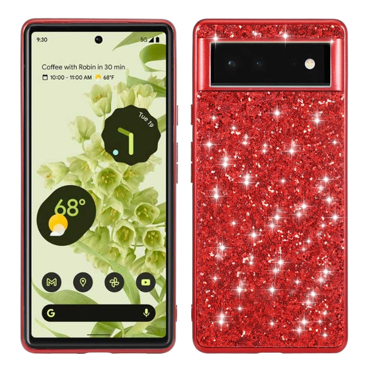 Glitter Powder Shockproof TPU Protective Phone Case, For Google Pixel 6, For Google Pixel 6 Pro, For Samsung Galaxy S22 5G, For Samsung Galaxy S22+ 5G, For Samsung Galaxy S22 Ultra 5G