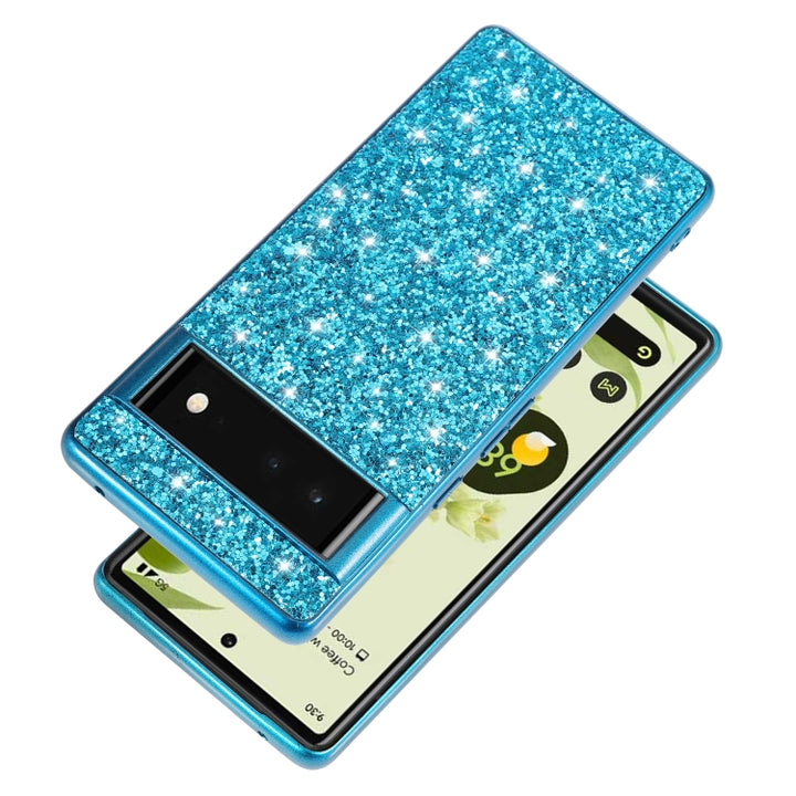 Glitter Powder Shockproof TPU Protective Phone Case, For Google Pixel 6, For Google Pixel 6 Pro, For Samsung Galaxy S22 5G, For Samsung Galaxy S22+ 5G, For Samsung Galaxy S22 Ultra 5G