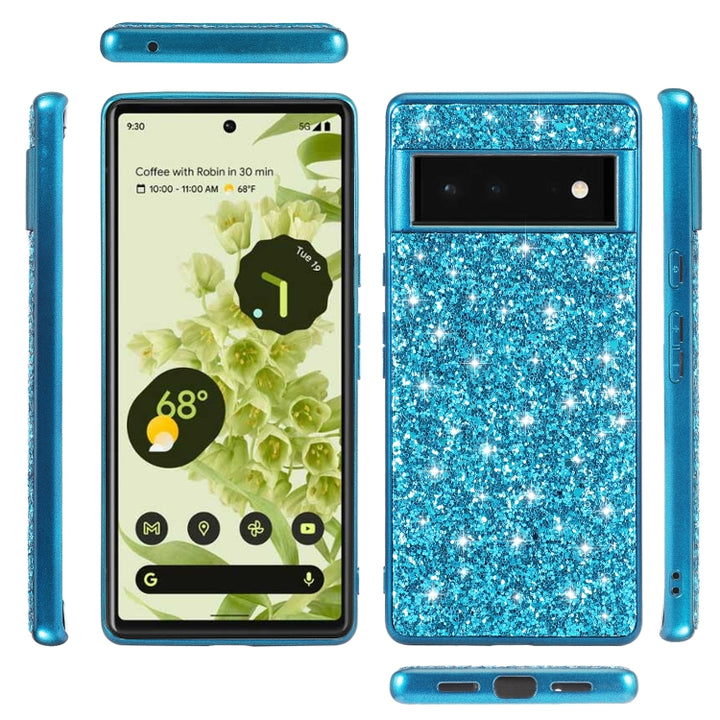 Glitter Powder Shockproof TPU Protective Phone Case, For Google Pixel 6, For Google Pixel 6 Pro, For Samsung Galaxy S22 5G, For Samsung Galaxy S22+ 5G, For Samsung Galaxy S22 Ultra 5G