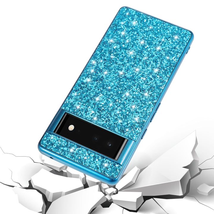 Glitter Powder Shockproof TPU Protective Phone Case, For Google Pixel 6, For Google Pixel 6 Pro, For Samsung Galaxy S22 5G, For Samsung Galaxy S22+ 5G, For Samsung Galaxy S22 Ultra 5G