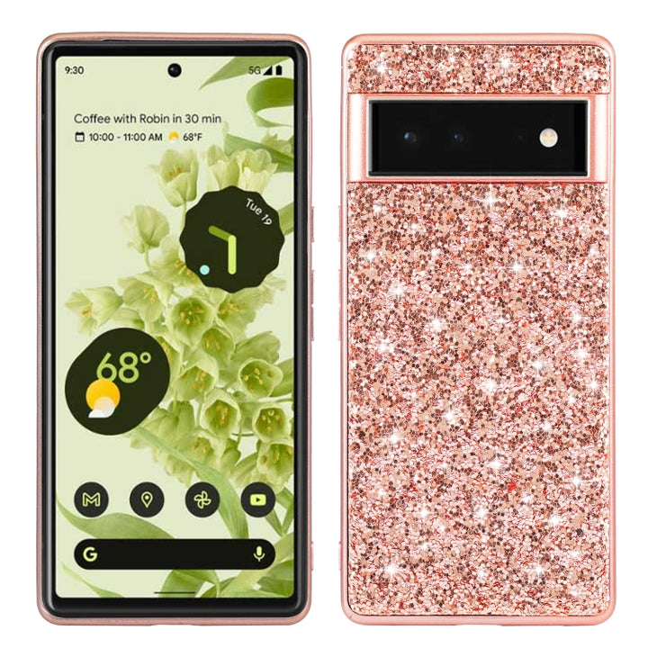 Glitter Powder Shockproof TPU Protective Phone Case, For Google Pixel 6, For Google Pixel 6 Pro, For Samsung Galaxy S22 5G, For Samsung Galaxy S22+ 5G, For Samsung Galaxy S22 Ultra 5G