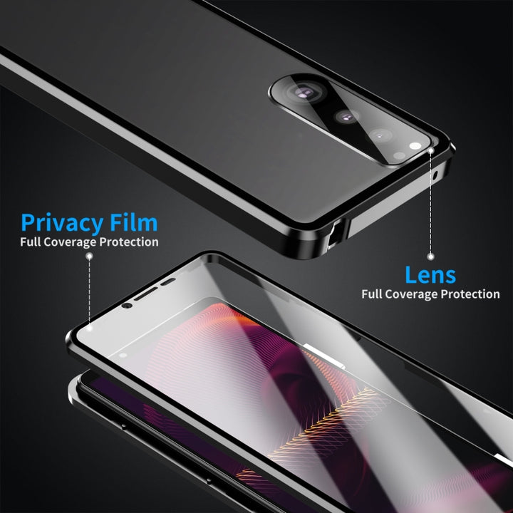 HD Magnetic Metal Tempered Glass Phone Case, For Sony Xperia 5 III