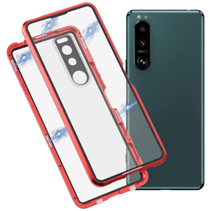 HD Magnetic Metal Tempered Glass Phone Case, For Sony Xperia 5 III