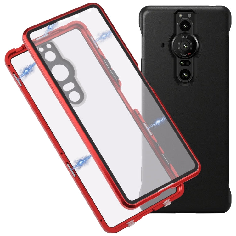 HD Magnetic Metal Tempered Glass Phone Case, For Sony Xperia Pro-I