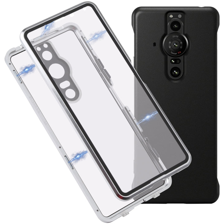 HD Magnetic Metal Tempered Glass Phone Case, For Sony Xperia Pro-I