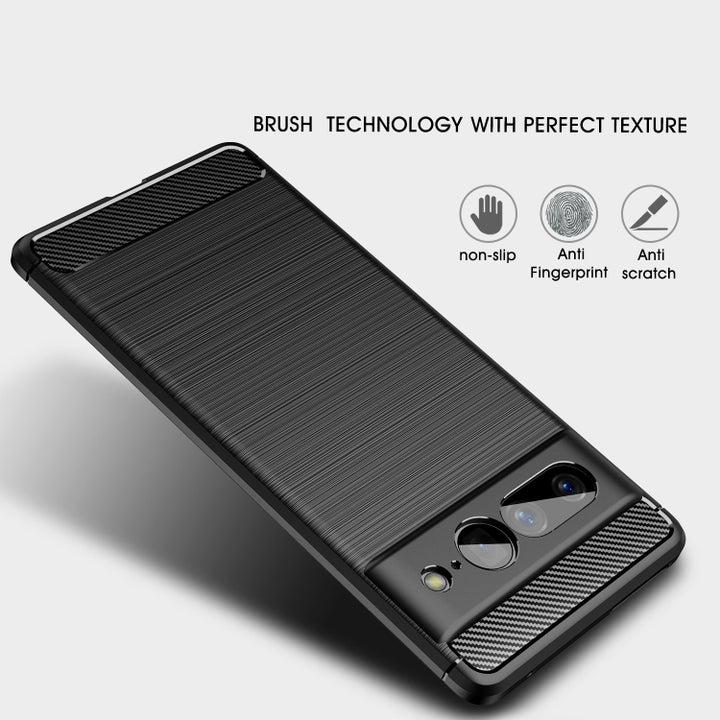 Brushed Texture Carbon Fiber TPU Phone Case, For Google Pixel 7 Pro 5G, For Google Pixel 7 5G