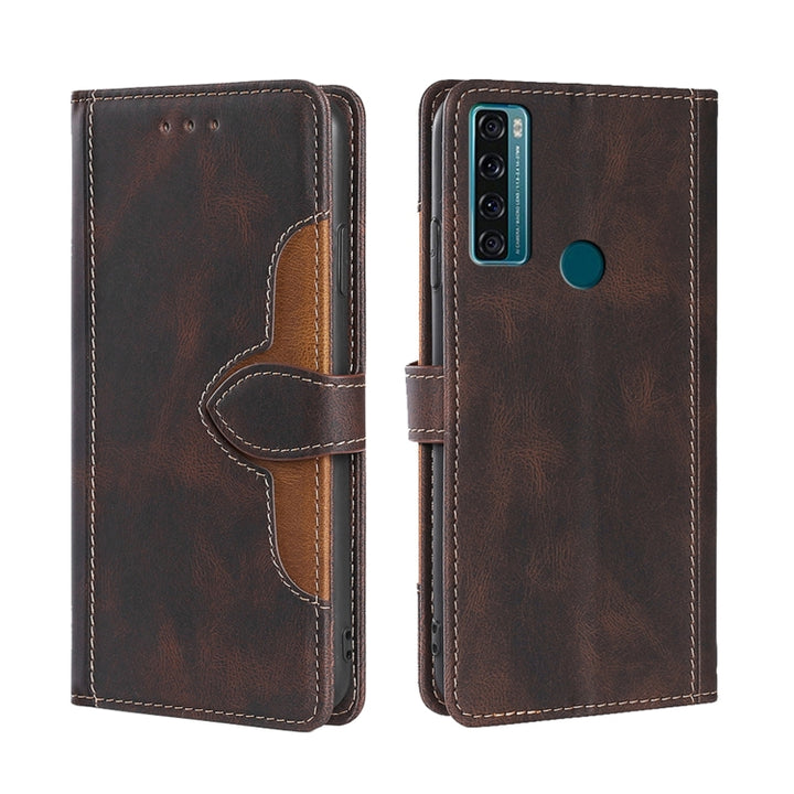 Skin Feel Straw Hat Magnetic Buckle Leather Phone Case, For TCL 20 5G / 20L, For TCL 20 Pro 5G, For TCL 20 SE, For TCL 20R 5G / Bremen / 20AX 5G, For LG Velvet, For Google Pixel 6a