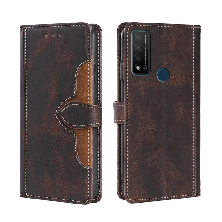 Skin Feel Straw Hat Magnetic Buckle Leather Phone Case, For TCL 20 5G / 20L, For TCL 20 Pro 5G, For TCL 20 SE, For TCL 20R 5G / Bremen / 20AX 5G, For LG Velvet, For Google Pixel 6a