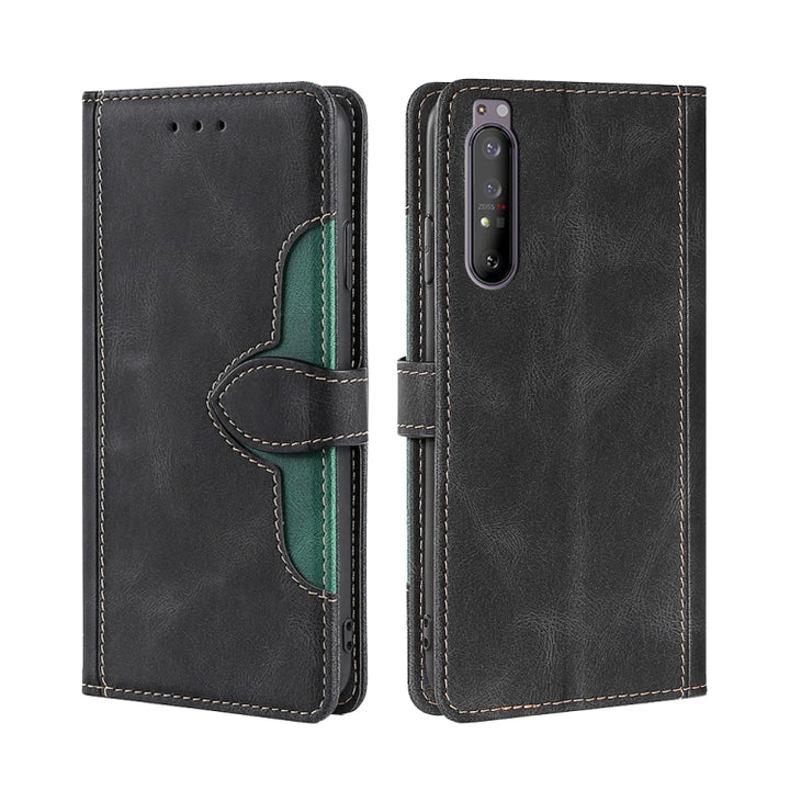 Skin Feel Straw Hat Magnetic Buckle Leather Phone Case, For Sony Xperia 5 II, For Sony Xperia 1 II, For Sony Xperia 10 II, For Sony Xperia Ace II, For Sony Xperia Pro I