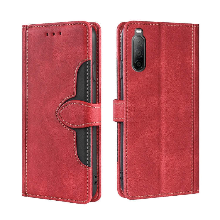 Skin Feel Straw Hat Magnetic Buckle Leather Phone Case, For Sony Xperia 5 II, For Sony Xperia 1 II, For Sony Xperia 10 II, For Sony Xperia Ace II, For Sony Xperia Pro I