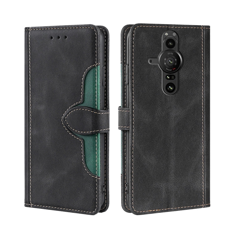 Skin Feel Straw Hat Magnetic Buckle Leather Phone Case, For Sony Xperia 5 II, For Sony Xperia 1 II, For Sony Xperia 10 II, For Sony Xperia Ace II, For Sony Xperia Pro I