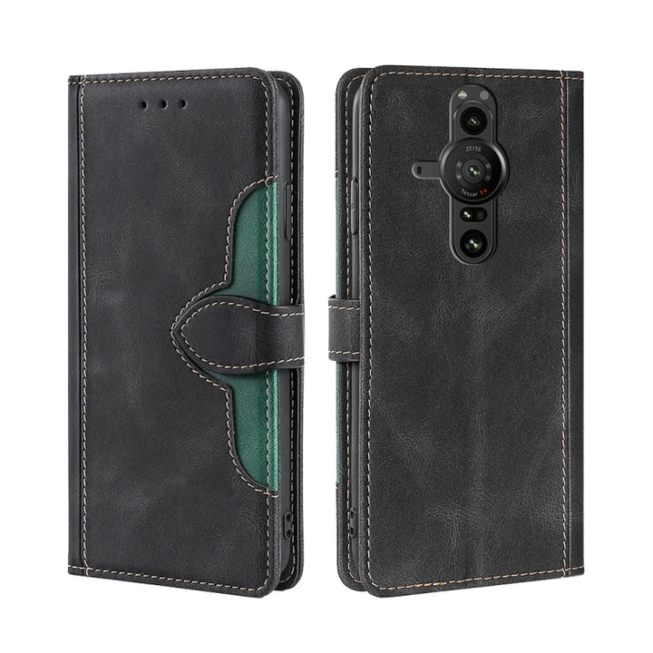 Skin Feel Straw Hat Magnetic Buckle Leather Phone Case, For Sony Xperia 5 II, For Sony Xperia 1 II, For Sony Xperia 10 II, For Sony Xperia Ace II, For Sony Xperia Pro I