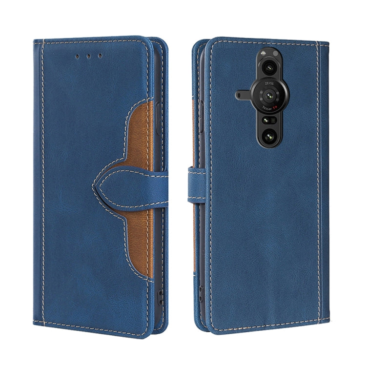 Skin Feel Straw Hat Magnetic Buckle Leather Phone Case, For Sony Xperia 5 II, For Sony Xperia 1 II, For Sony Xperia 10 II, For Sony Xperia Ace II, For Sony Xperia Pro I