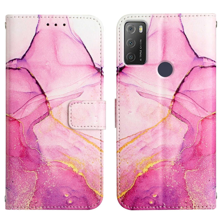 PT003 Marble Pattern Flip Leather Phone Case, For alcatel 1S (2021) / 3L (2021)