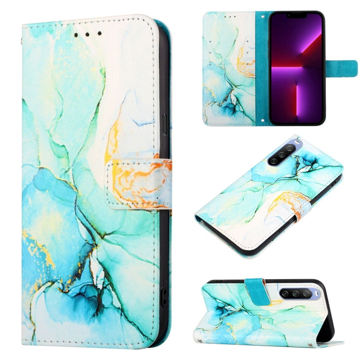 PT003 Marble Pattern Flip Leather Phone Case, For Sony Xperia 1 III, For Sony Xperia 5 III, For Sony Xperia 10 III