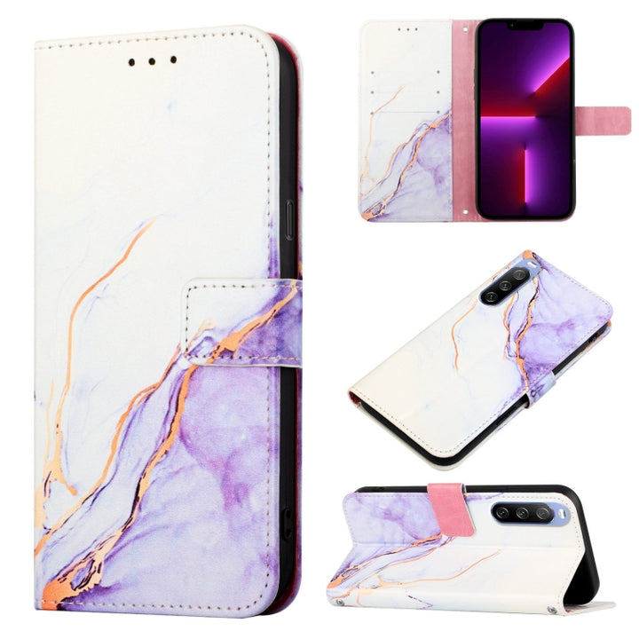 PT003 Marble Pattern Flip Leather Phone Case, For Sony Xperia 1 III, For Sony Xperia 5 III, For Sony Xperia 10 III