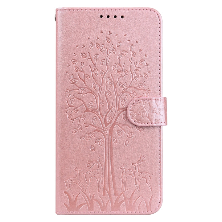 Tree & Deer Pattern Pressed Printing Horizontal Flip Leather Phone Case, For Google Pixel 5a 5G, For Google Pixel 6, For Google Pixel 6 Pro