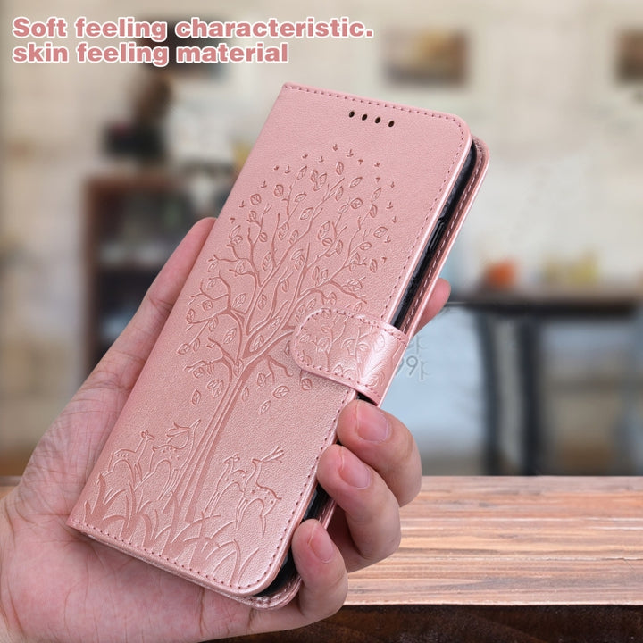 Tree & Deer Pattern Pressed Printing Horizontal Flip Leather Phone Case, For Google Pixel 5a 5G, For Google Pixel 6, For Google Pixel 6 Pro