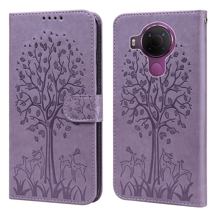 Tree & Deer Pattern Pressed Flip Leather Phone Case, For Nokia 3.4 / 5.4, For Nokia G20 / G10 / 6.3, For Sony Xperia 10 III, For Xiaomi Redmi Note 10 Lite, For Xiaomi Redmi 9T / 9 Power, For Xiaomi Redmi 10