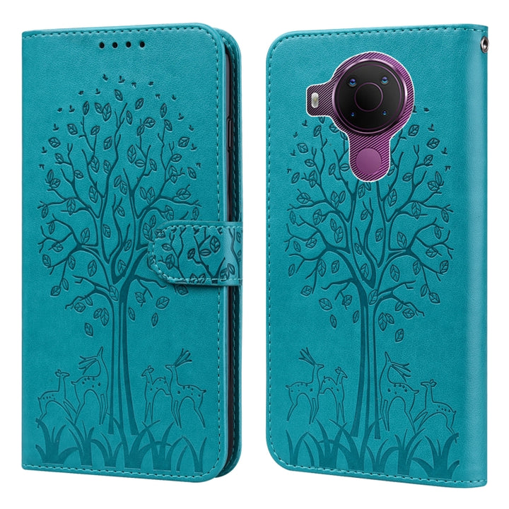 Tree & Deer Pattern Pressed Flip Leather Phone Case, For Nokia 3.4 / 5.4, For Nokia G20 / G10 / 6.3, For Sony Xperia 10 III, For Xiaomi Redmi Note 10 Lite, For Xiaomi Redmi 9T / 9 Power, For Xiaomi Redmi 10