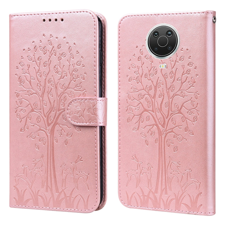 Tree & Deer Pattern Pressed Flip Leather Phone Case, For Nokia 3.4 / 5.4, For Nokia G20 / G10 / 6.3, For Sony Xperia 10 III, For Xiaomi Redmi Note 10 Lite, For Xiaomi Redmi 9T / 9 Power, For Xiaomi Redmi 10