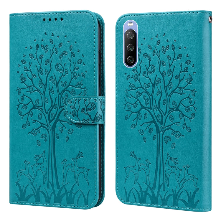 Tree & Deer Pattern Pressed Flip Leather Phone Case, For Nokia 3.4 / 5.4, For Nokia G20 / G10 / 6.3, For Sony Xperia 10 III, For Xiaomi Redmi Note 10 Lite, For Xiaomi Redmi 9T / 9 Power, For Xiaomi Redmi 10