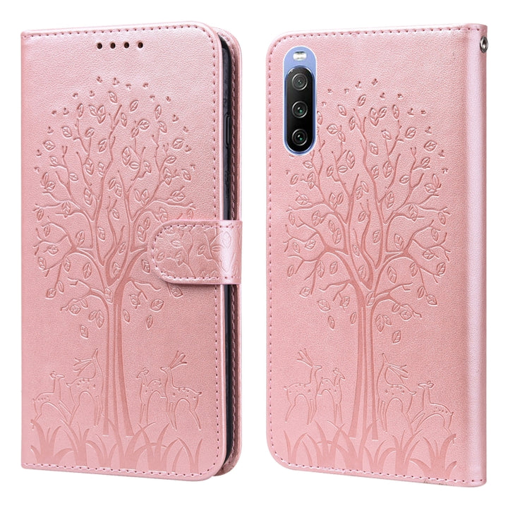 Tree & Deer Pattern Pressed Flip Leather Phone Case, For Nokia 3.4 / 5.4, For Nokia G20 / G10 / 6.3, For Sony Xperia 10 III, For Xiaomi Redmi Note 10 Lite, For Xiaomi Redmi 9T / 9 Power, For Xiaomi Redmi 10