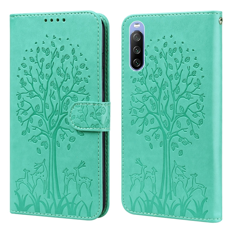 Tree & Deer Pattern Pressed Flip Leather Phone Case, For Nokia 3.4 / 5.4, For Nokia G20 / G10 / 6.3, For Sony Xperia 10 III, For Xiaomi Redmi Note 10 Lite, For Xiaomi Redmi 9T / 9 Power, For Xiaomi Redmi 10