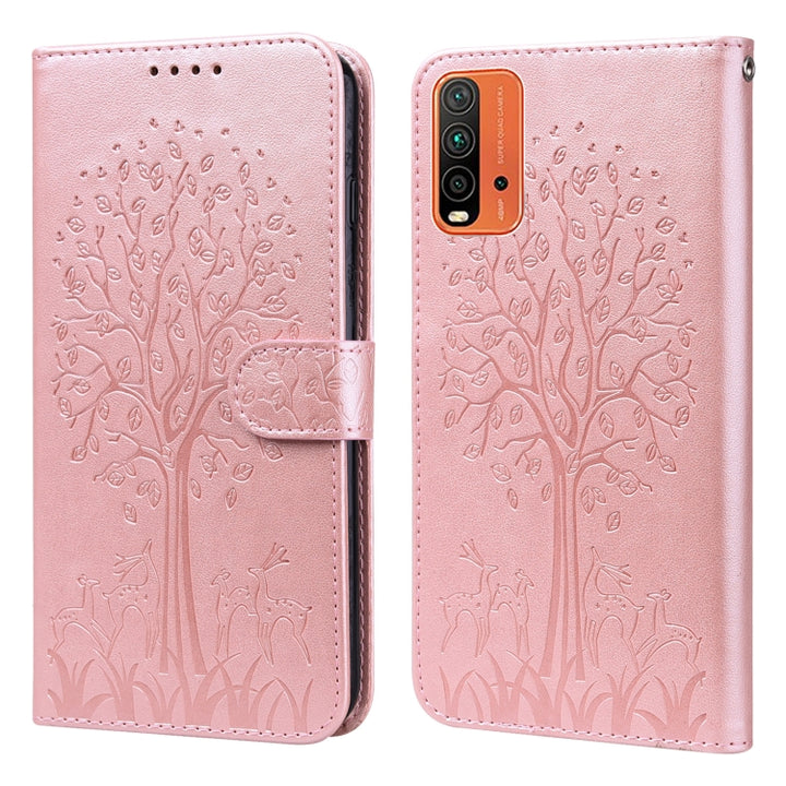 Tree & Deer Pattern Pressed Flip Leather Phone Case, For Nokia 3.4 / 5.4, For Nokia G20 / G10 / 6.3, For Sony Xperia 10 III, For Xiaomi Redmi Note 10 Lite, For Xiaomi Redmi 9T / 9 Power, For Xiaomi Redmi 10