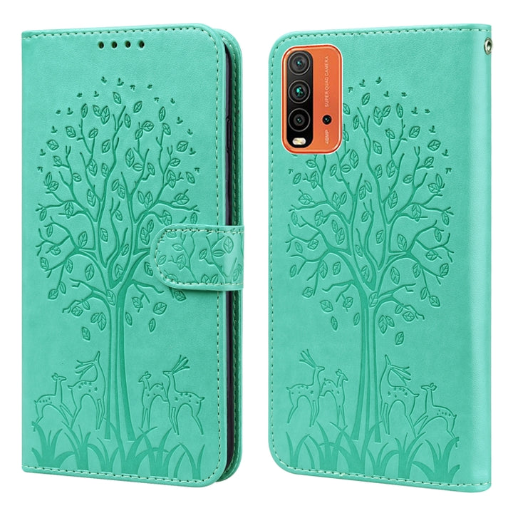 Tree & Deer Pattern Pressed Flip Leather Phone Case, For Nokia 3.4 / 5.4, For Nokia G20 / G10 / 6.3, For Sony Xperia 10 III, For Xiaomi Redmi Note 10 Lite, For Xiaomi Redmi 9T / 9 Power, For Xiaomi Redmi 10