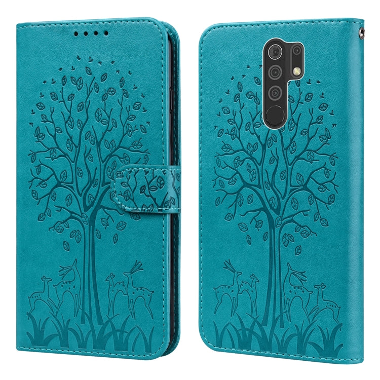 Tree & Deer Pattern Pressed Flip Leather Phone Case, For Xiaomi Redmi Note 8 2021 / Note 8, For Xiaomi Redmi 9 / Redmi 10X, For Xiaomi Redmi Note 10 5G / Poco M3 Pro 5G, For Xiaomi Redmi Note 10 / Note 10S, For Xiaomi Redmi Note 10 Pro / Note 10 Pro Max