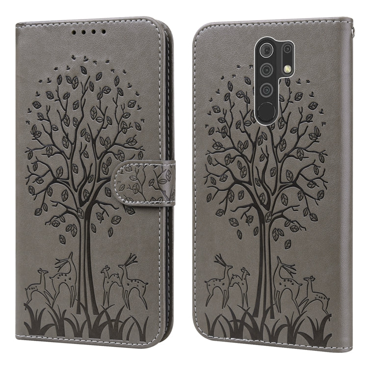 Tree & Deer Pattern Pressed Flip Leather Phone Case, For Xiaomi Redmi Note 8 2021 / Note 8, For Xiaomi Redmi 9 / Redmi 10X, For Xiaomi Redmi Note 10 5G / Poco M3 Pro 5G, For Xiaomi Redmi Note 10 / Note 10S, For Xiaomi Redmi Note 10 Pro / Note 10 Pro Max