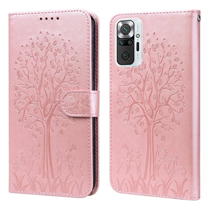 Tree & Deer Pattern Pressed Flip Leather Phone Case, For Xiaomi Redmi Note 8 2021 / Note 8, For Xiaomi Redmi 9 / Redmi 10X, For Xiaomi Redmi Note 10 5G / Poco M3 Pro 5G, For Xiaomi Redmi Note 10 / Note 10S, For Xiaomi Redmi Note 10 Pro / Note 10 Pro Max