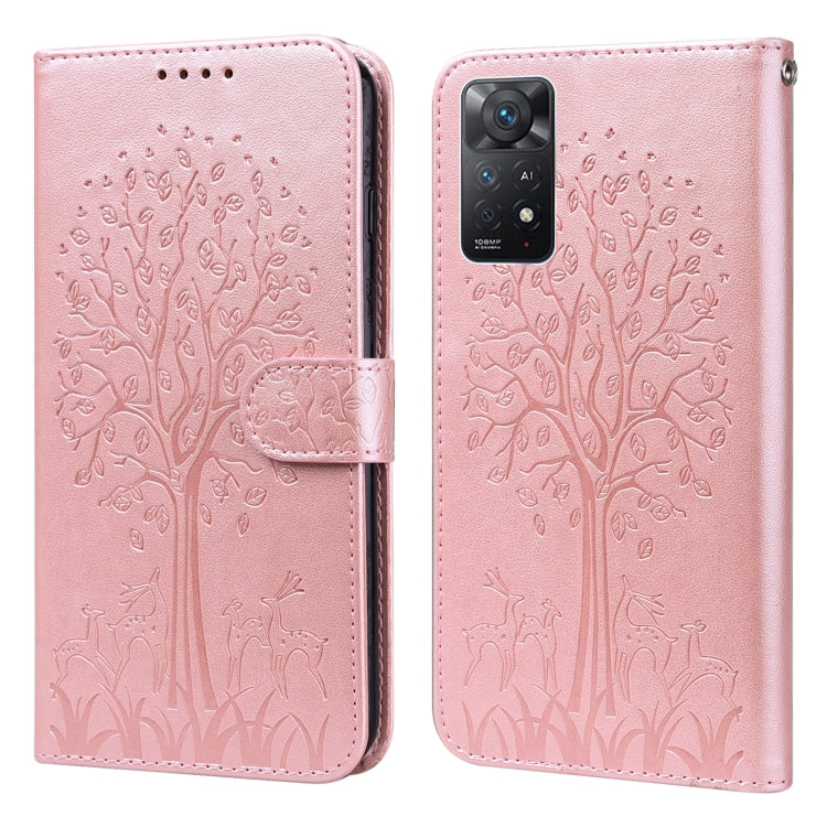 Tree & Deer Pattern Pressed Flip Leather Phone Case, For Xiaomi Redmi Note 8 2021 / Note 8, For Xiaomi Redmi 9 / Redmi 10X, For Xiaomi Redmi Note 10 5G / Poco M3 Pro 5G, For Xiaomi Redmi Note 10 / Note 10S, For Xiaomi Redmi Note 10 Pro / Note 10 Pro Max