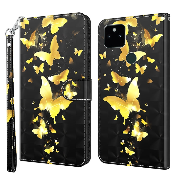 3D Painting Pattern TPU + PU Leather Phone Case, For Google Pixel 5a 5G, For Google Pixel 6, For Google Pixel 6 Pro