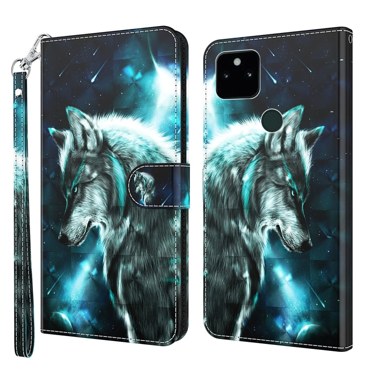 3D Painting Pattern TPU + PU Leather Phone Case, For Google Pixel 5a 5G, For Google Pixel 6, For Google Pixel 6 Pro