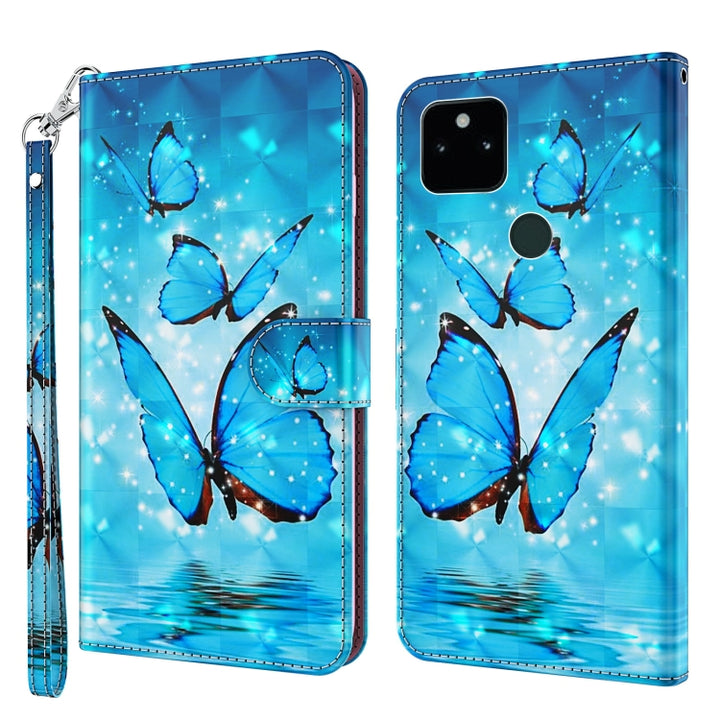 3D Painting Pattern TPU + PU Leather Phone Case, For Google Pixel 5a 5G, For Google Pixel 6, For Google Pixel 6 Pro