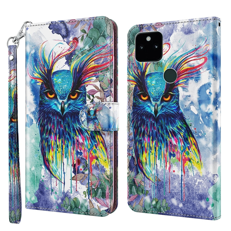 3D Painting Pattern TPU + PU Leather Phone Case, For Google Pixel 5a 5G, For Google Pixel 6, For Google Pixel 6 Pro