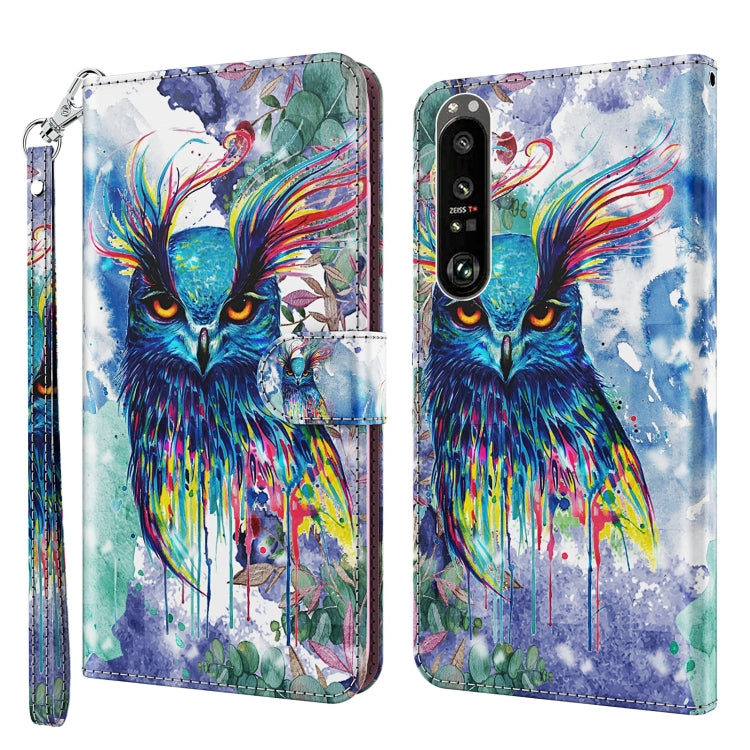 3D Painting Pattern TPU + PU Leather Phone Case, For Sony Xperia 1 II, For Sony Xperia 1 III, For Sony Xperia 5 II