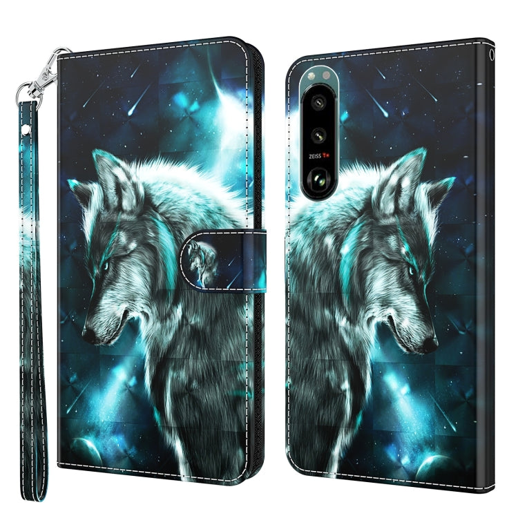 3D Painting Pattern TPU + PU Leather Phone Case, For Sony Xperia 1 II, For Sony Xperia 1 III, For Sony Xperia 5 II