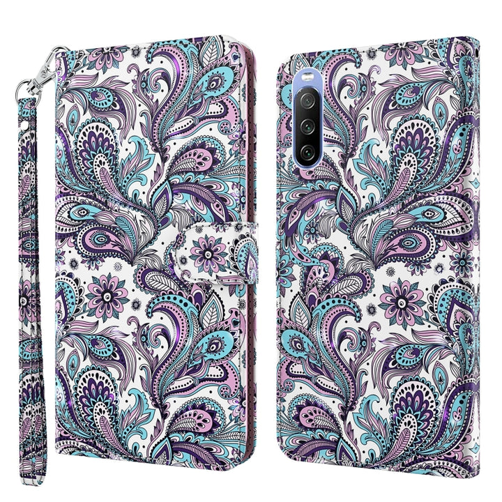 3D Painting Pattern TPU + PU Leather Phone Case, For Sony Xperia 5 III, For Sony Xperia 10 II, For Sony Xperia 10 III