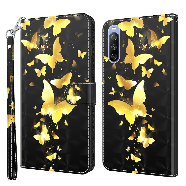 3D Painting Pattern TPU + PU Leather Phone Case, For Sony Xperia 5 III, For Sony Xperia 10 II, For Sony Xperia 10 III