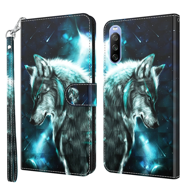 3D Painting Pattern TPU + PU Leather Phone Case, For Sony Xperia 5 III, For Sony Xperia 10 II, For Sony Xperia 10 III