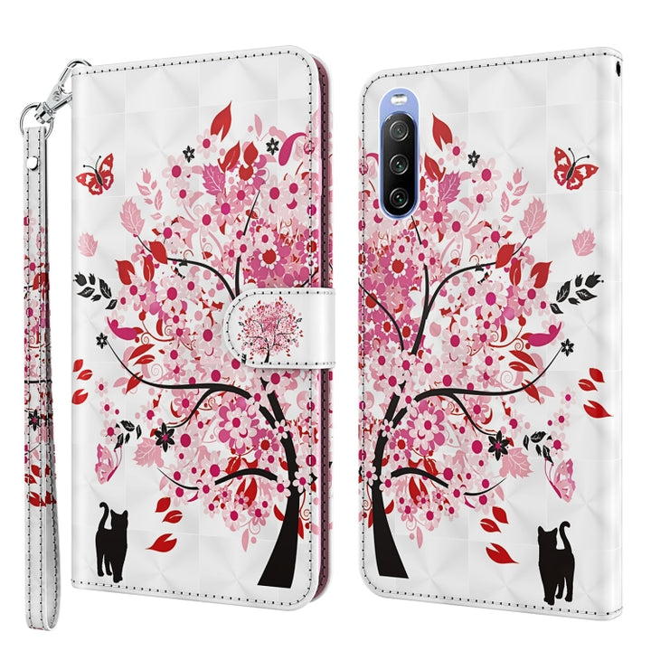 3D Painting Pattern TPU + PU Leather Phone Case, For Sony Xperia 5 III, For Sony Xperia 10 II, For Sony Xperia 10 III