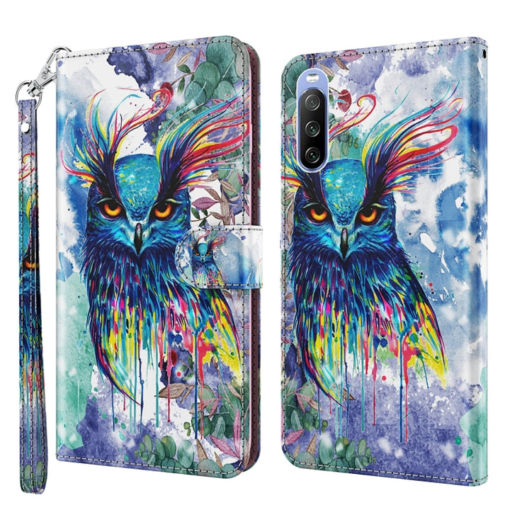 3D Painting Pattern TPU + PU Leather Phone Case, For Sony Xperia 5 III, For Sony Xperia 10 II, For Sony Xperia 10 III