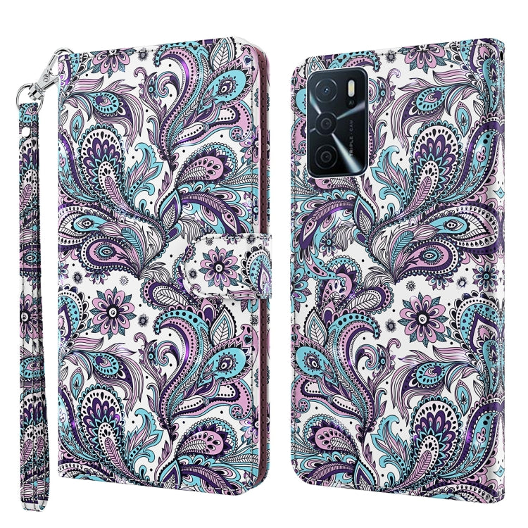 3D Painting Pattern TPU + PU Leather Phone Case, For OPPO A16 / A54 5G