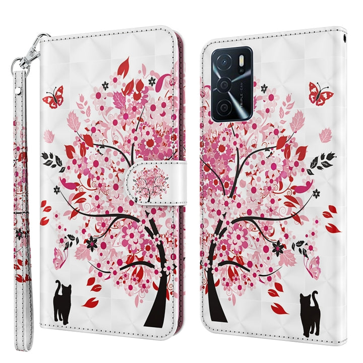 3D Painting Pattern TPU + PU Leather Phone Case, For OPPO A16 / A54 5G