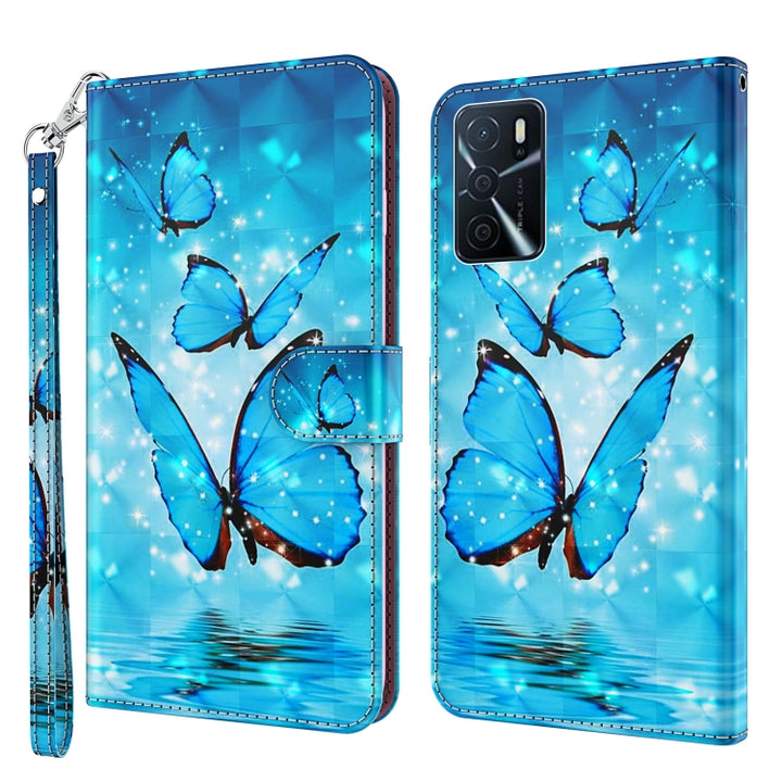 3D Painting Pattern TPU + PU Leather Phone Case, For OPPO A16 / A54 5G